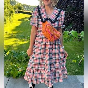 MOLBY THE LABEL PLAID COLORFUL DRESS.  Size 14. New